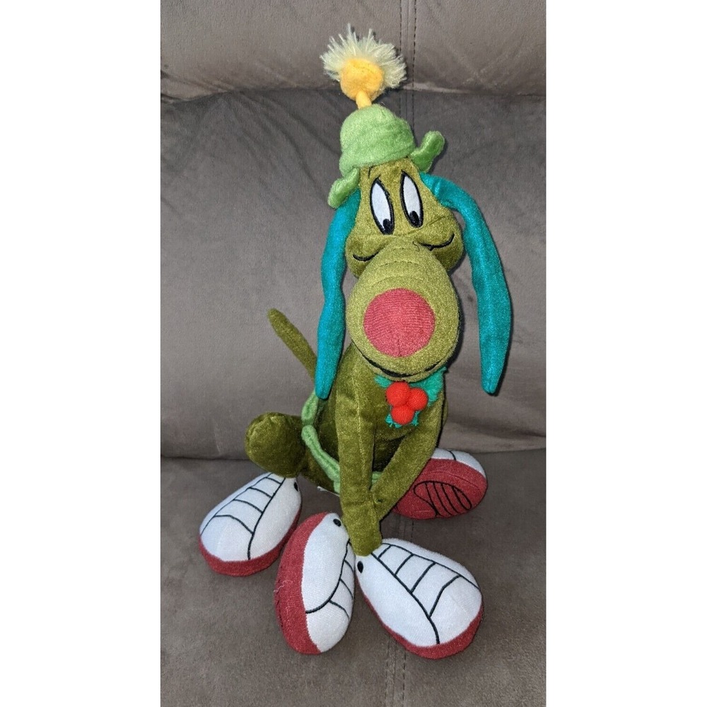 Looney Tunes Marvin Martin K-9 Dog Christmas Plush Holly Berries 12" Tall NEN